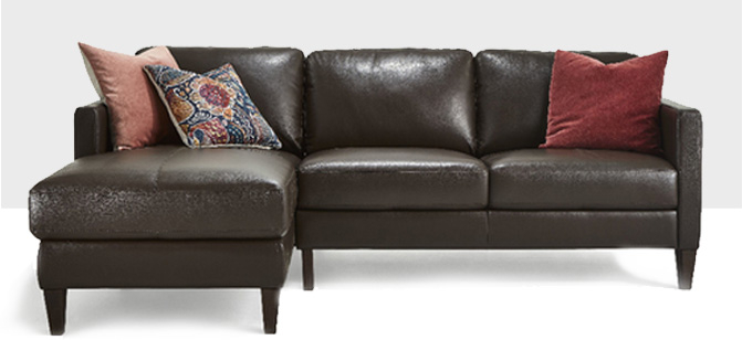 Brown couch with pillows